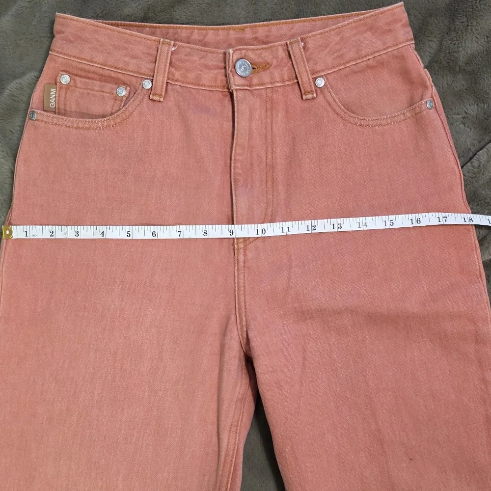 🆕️ GANNI Pink Yarn-Dyed Straight Jeans - Picture 14 of 14